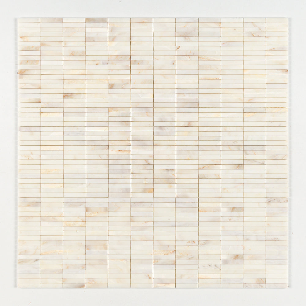 Calacatta Cremo Honed 5/8x3 Marble Mosaic