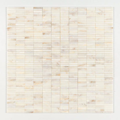 Calacatta Cremo Honed 5/8x3 Marble Mosaic