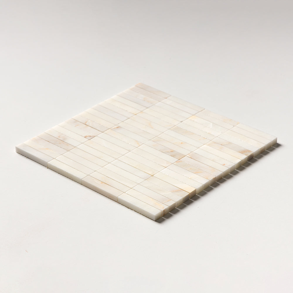 Calacatta Cremo Honed 5/8x3 Marble Mosaic