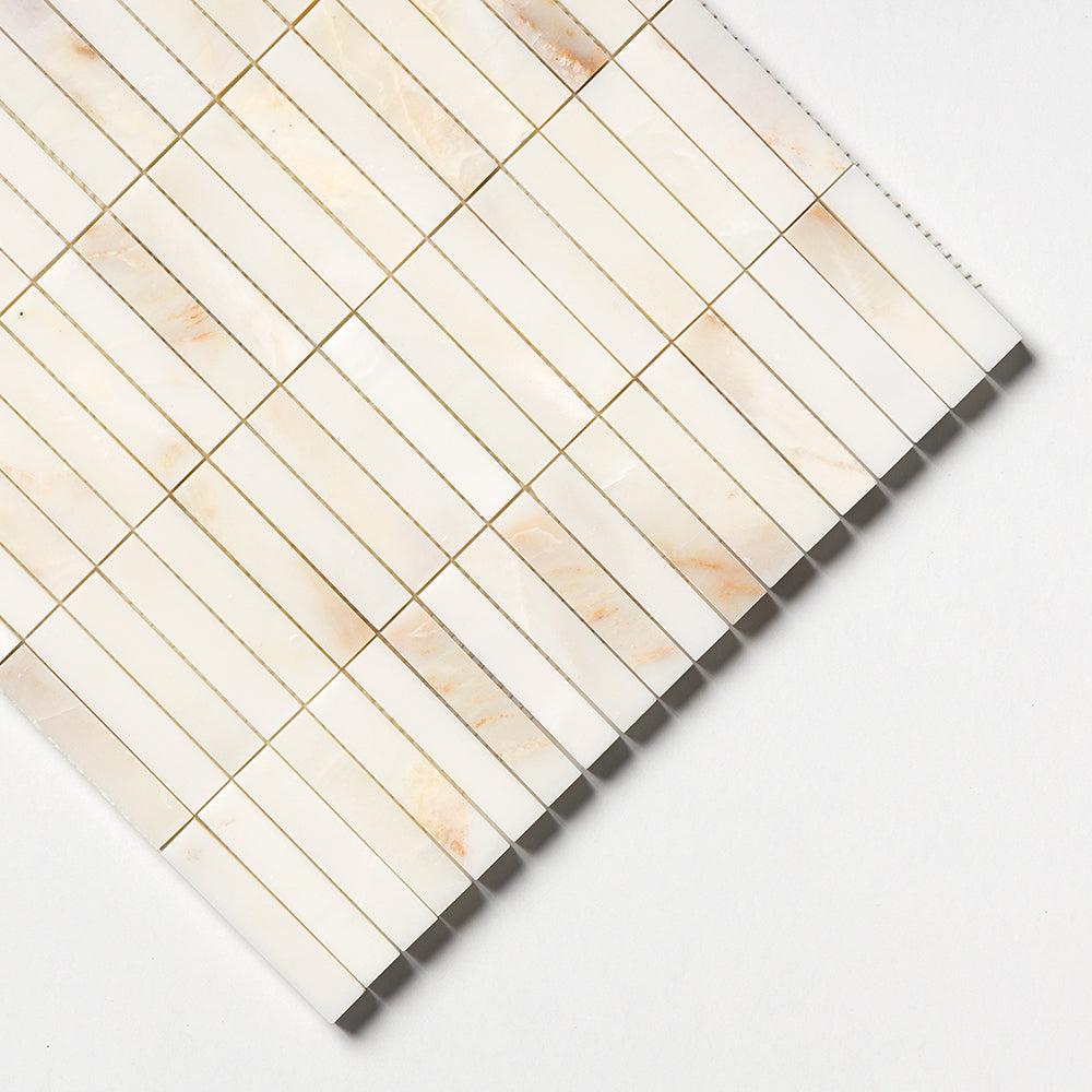 Calacatta Cremo Honed 5/8x3 Marble Mosaic