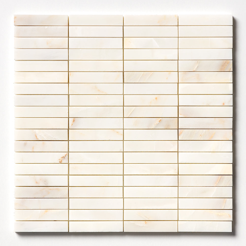 Calacatta Cremo Honed 5/8x3 Marble Mosaic