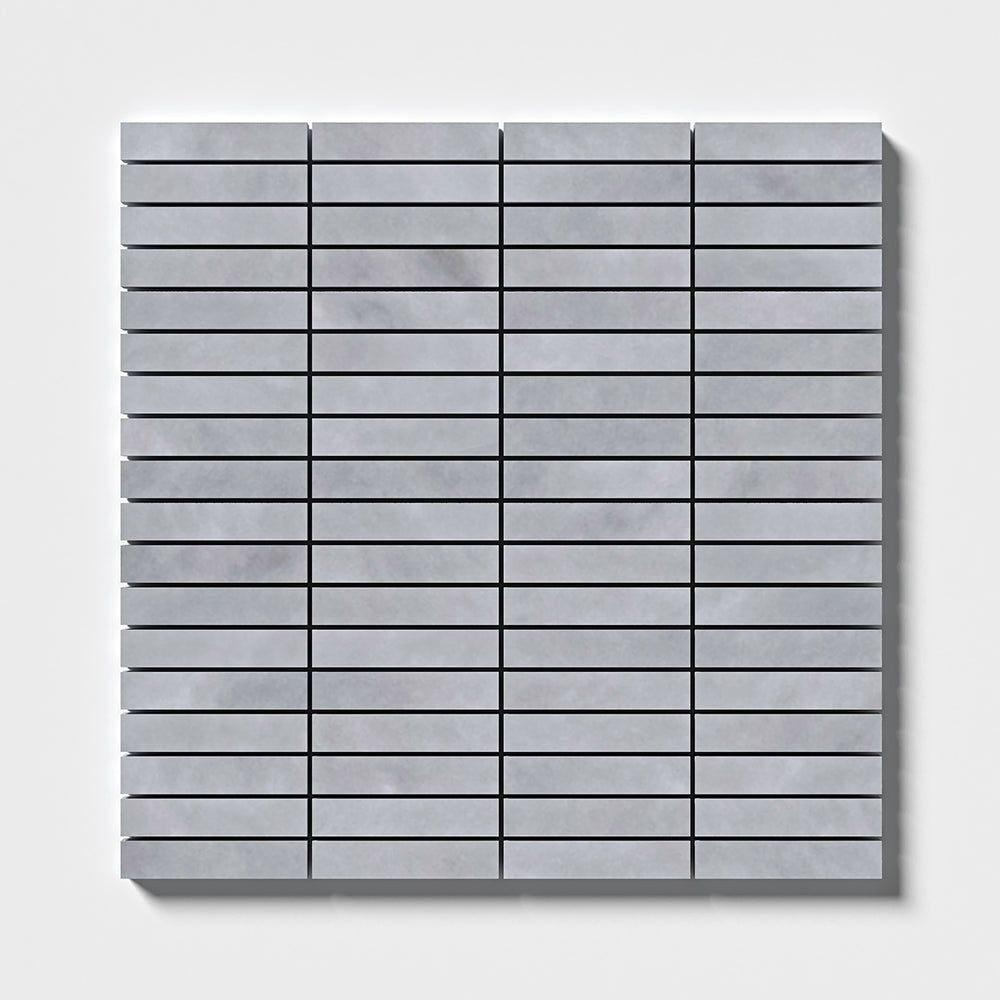 Bardiglio Light Honed 5/8x3 Marble Mosaic