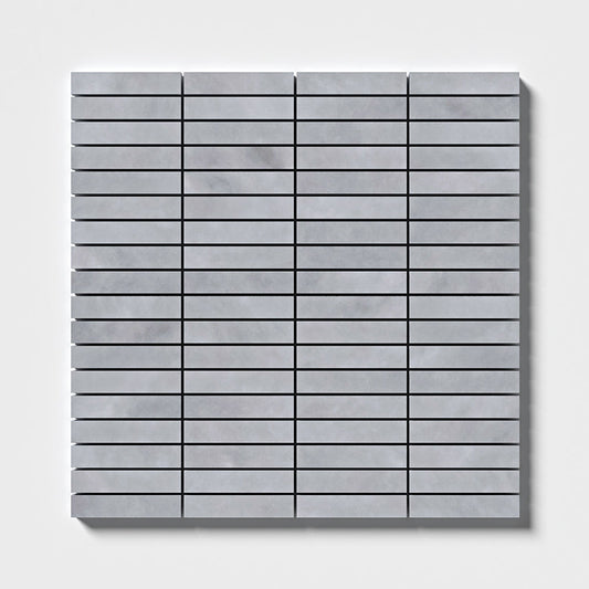 Bardiglio Light Honed 5/8x3 Marble Mosaic