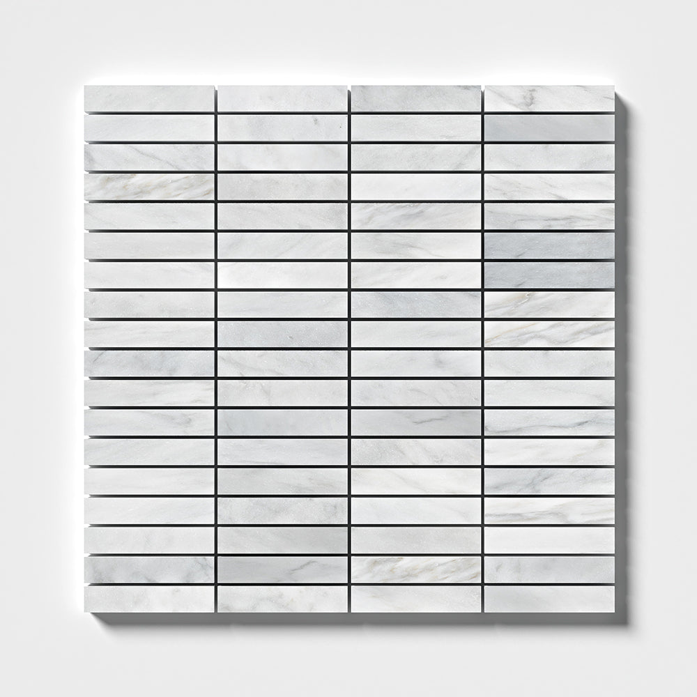 Carrara T Honed 5/8x3 Marble Mosaic