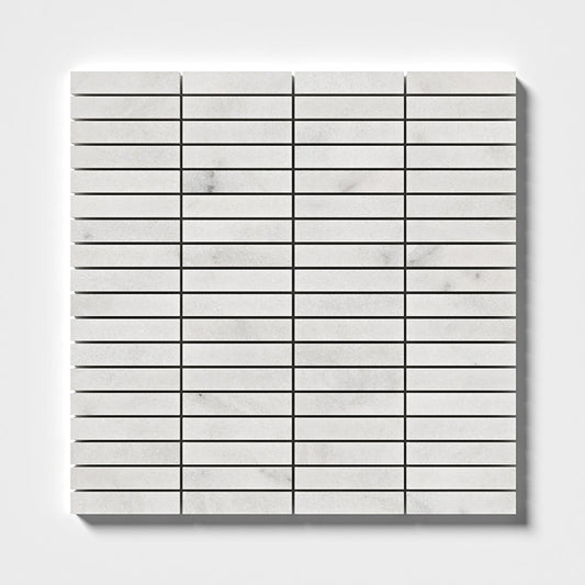 Bardiglio Light, Calacatta T Honed 5/8x3 Marble Mosaic