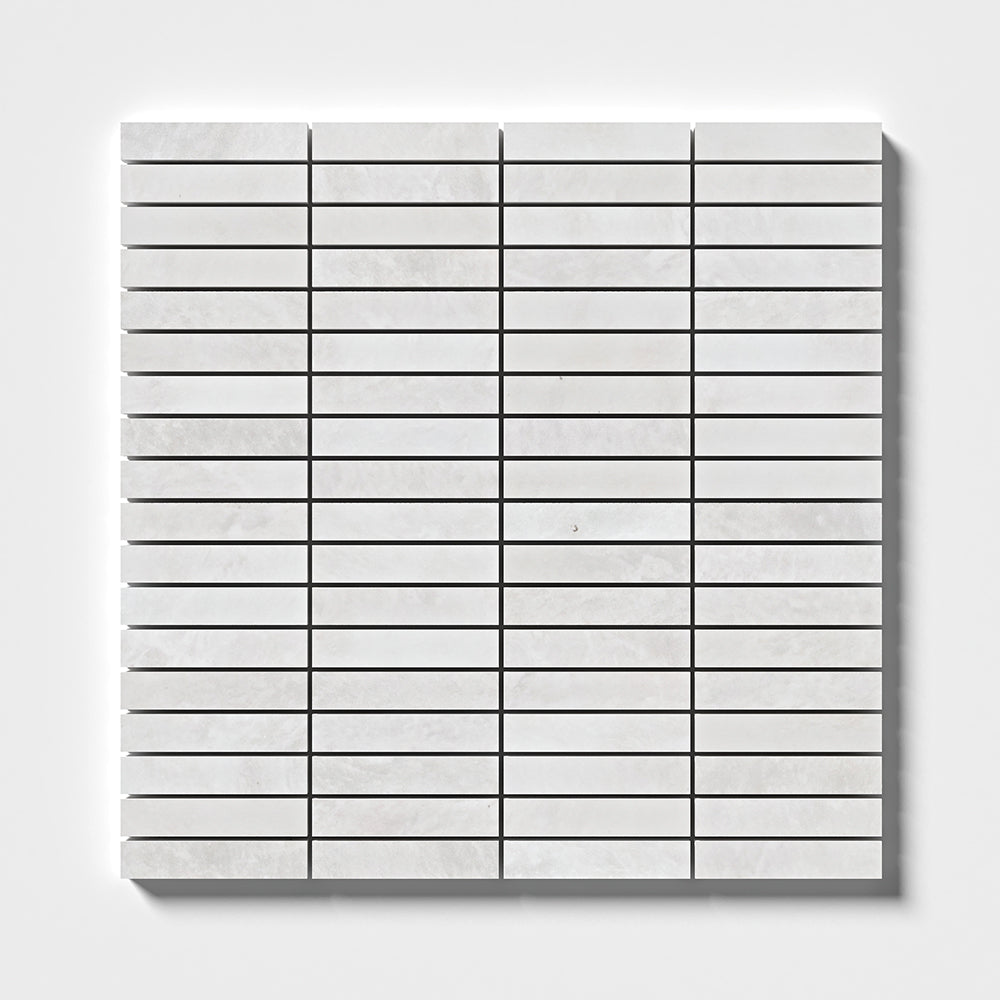 Siberian White Honed 5/8x3 Marble Mosaic