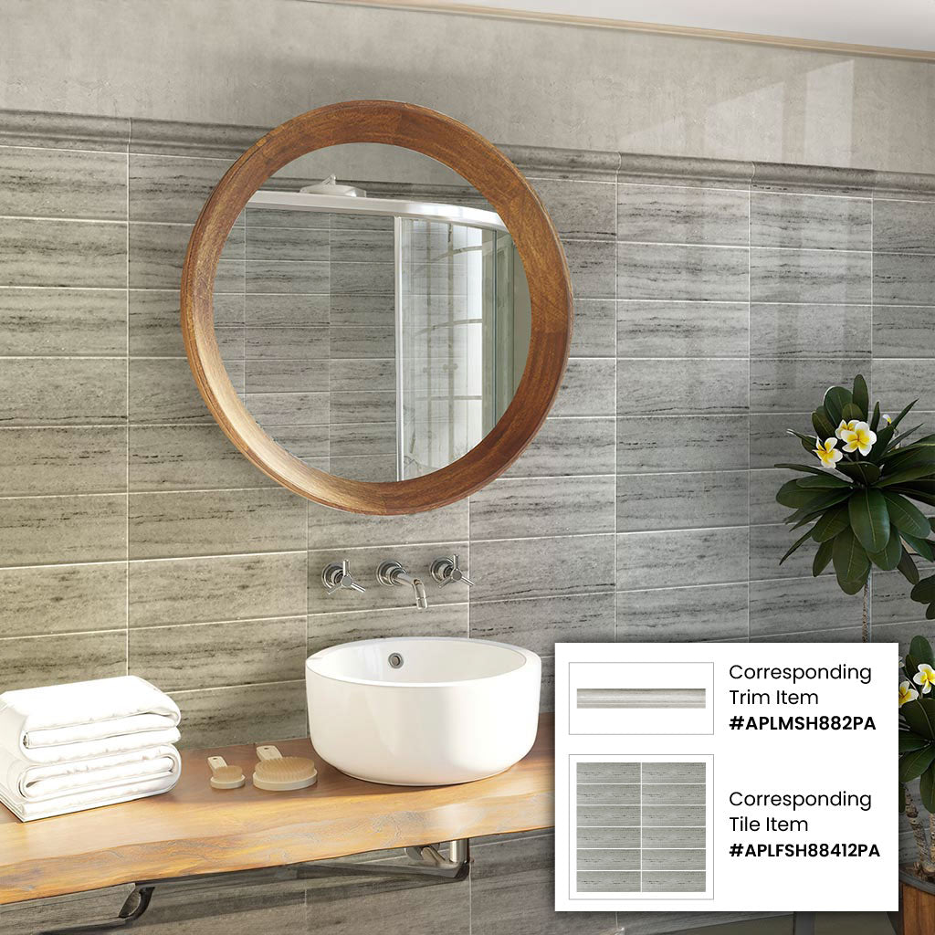 Beige 2x12 Polished Marble Chair Rail Tile Trim (10 pack, 1.667 sq ft/case) - Sample