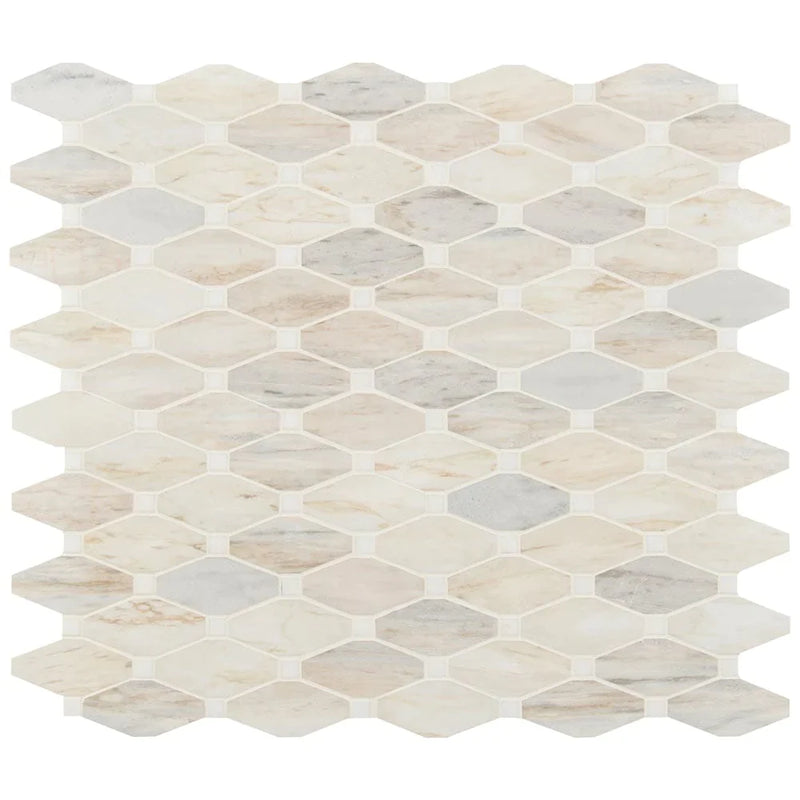 MSI-Angora-elongated-octagon-11.81X13.4-polished-marble-mosaic-SMOT-ANGORA-OCTELP-multiple-tiles-top-view.