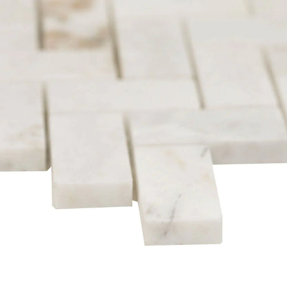 MSI-Arabescato-venato-white-1x2-herringbone-honed-marble-mosaic-tile-SMOT-ARAVEN-1X2HBH-edge-view.