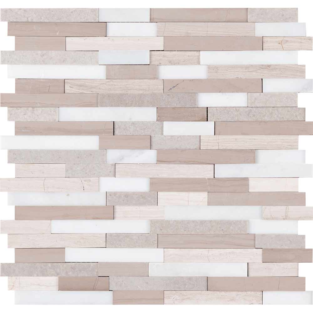 MSI-Arctic-storm-interlocking-3D-peel-and-stick-12X12-honed-marble-mosaic-tile-SMOT-PNS-ASIL3D-6MM-top-view-2