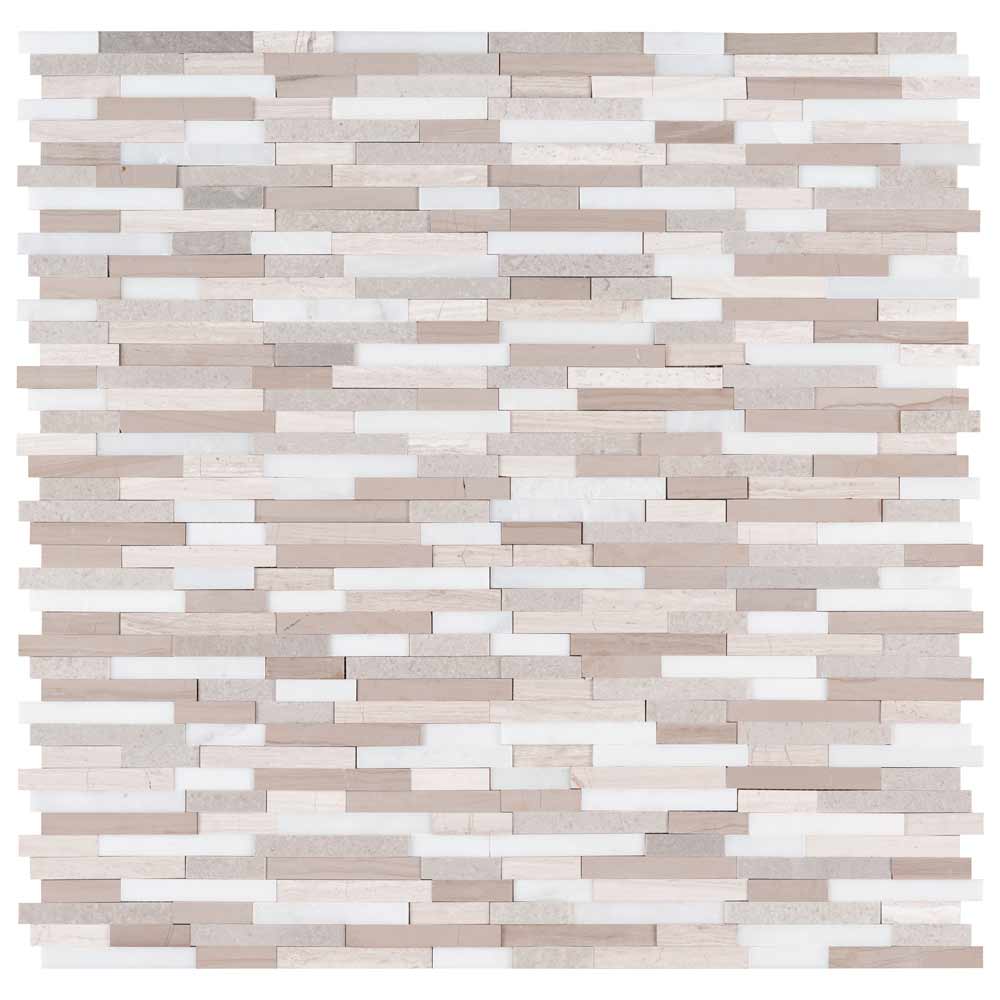 MSI-Arctic-storm-interlocking-3D-peel-and-stick-12X12-honed-marble-mosaic-tile-SMOT-PNS-ASIL3D-6MM-top-view