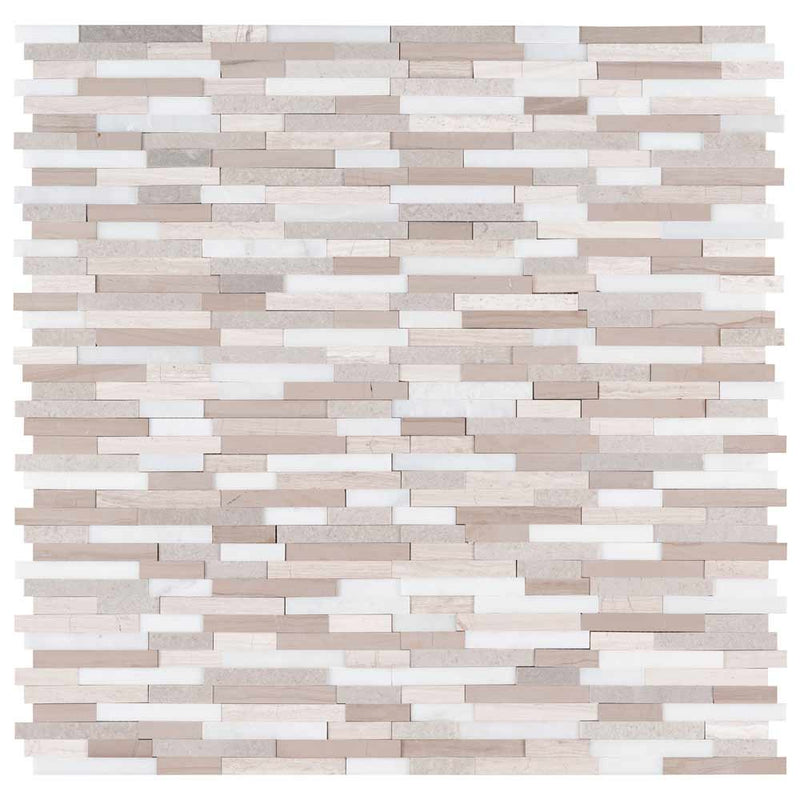 MSI-Arctic-storm-interlocking-3D-peel-and-stick-12X12-honed-marble-mosaic-tile-SMOT-PNS-ASIL3D-6MM-top-view