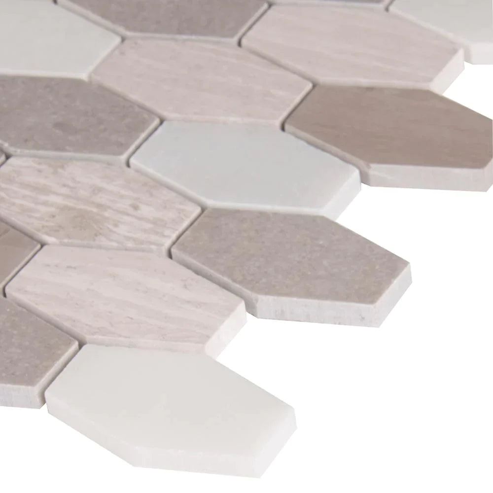 MSI-Bellagio-blend-elongated-hexagon-11.63X12-honed-marble-mosaic-tile-SMOT-BELBLND-HEXEL10MM-edge-view.