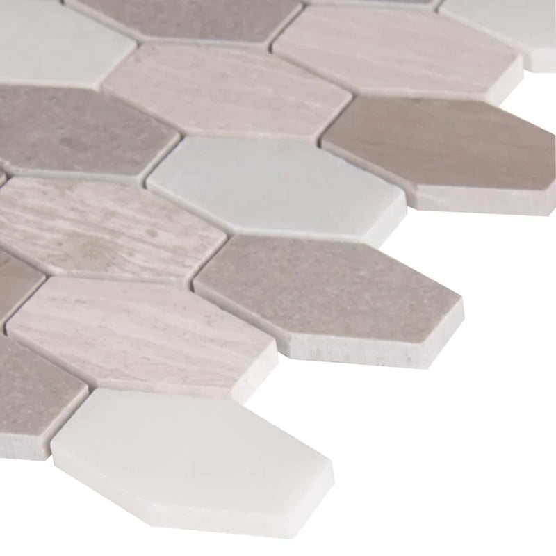 MSI-Bellagio-blend-elongated-hexagon-11.63X12-honed-marble-mosaic-tile-SMOT-BELBLND-HEXEL10MM-edge-view.