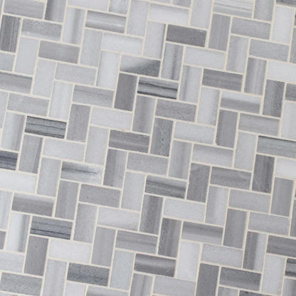 MSI Bergamo Herringbone Polished Marble Mosaic Tile 11.63"x11.63"