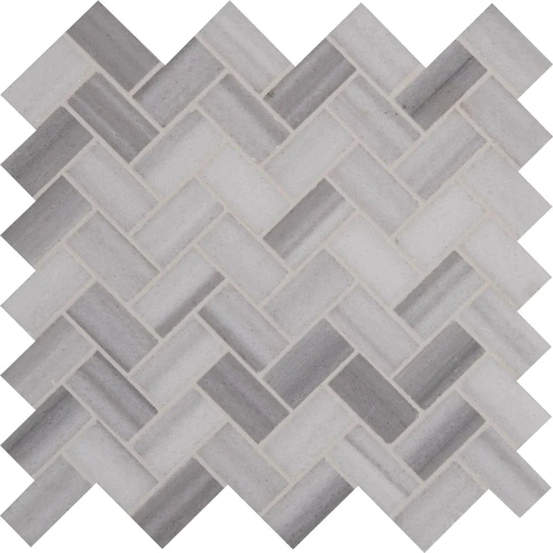 MSI Bergamo Herringbone Polished Marble Mosaic Tile 11.63"x11.63"