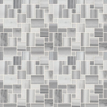 MSI Bergamo Magic Pattern Polished Marble Mosaic Tile 12"x12"