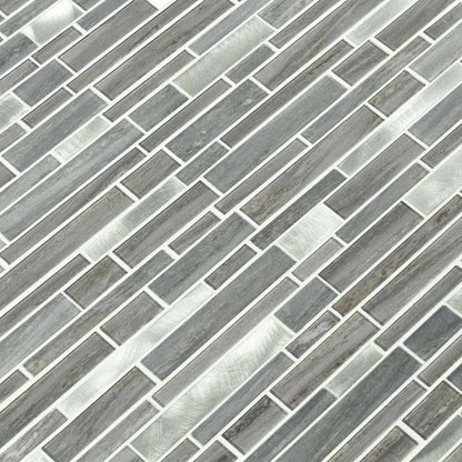 MSI Bimini Interlocking Metal and Glass Blend Mosaic Tile 12"x12"