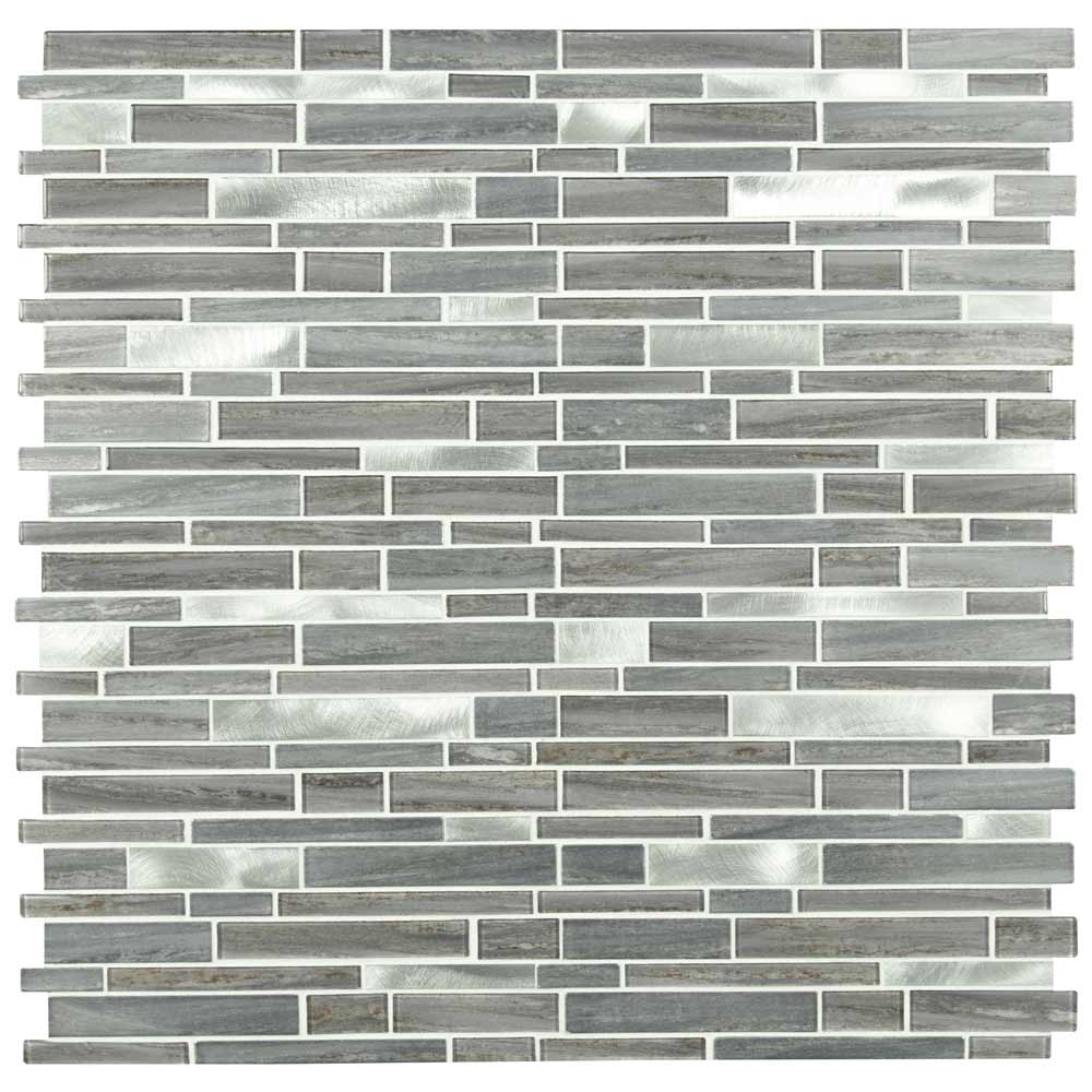 MSI Bimini Interlocking Metal and Glass Blend Mosaic Tile 12"x12"