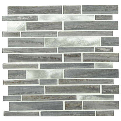 MSI Bimini Interlocking Metal and Glass Blend Mosaic Tile 12"x12"