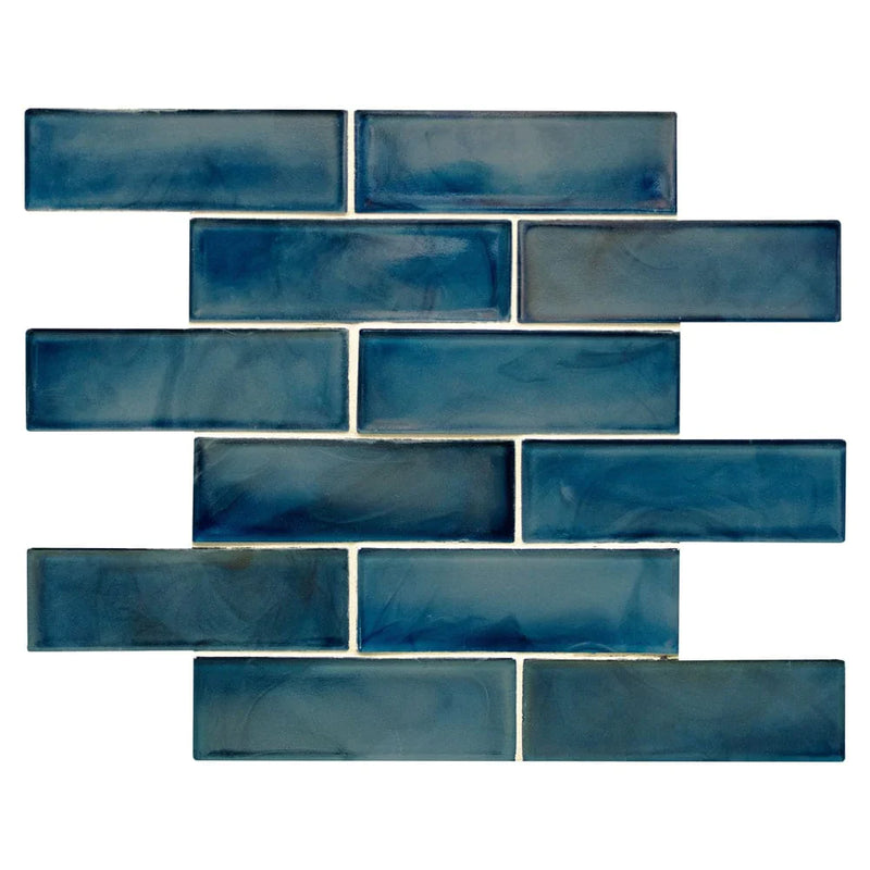 MSI Blue Shimmer Glass Subway Mosaic Tile 11.75"x11.75"