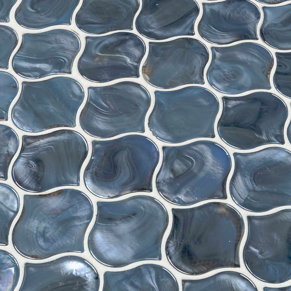 MSI Blue Shimmer Arabesque Glass Mosaic Tile 10"x10.20"