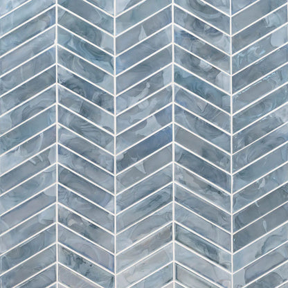 MSI Blue Shimmer Chevron Glass Mosaic Tile 9.95"x11.85"