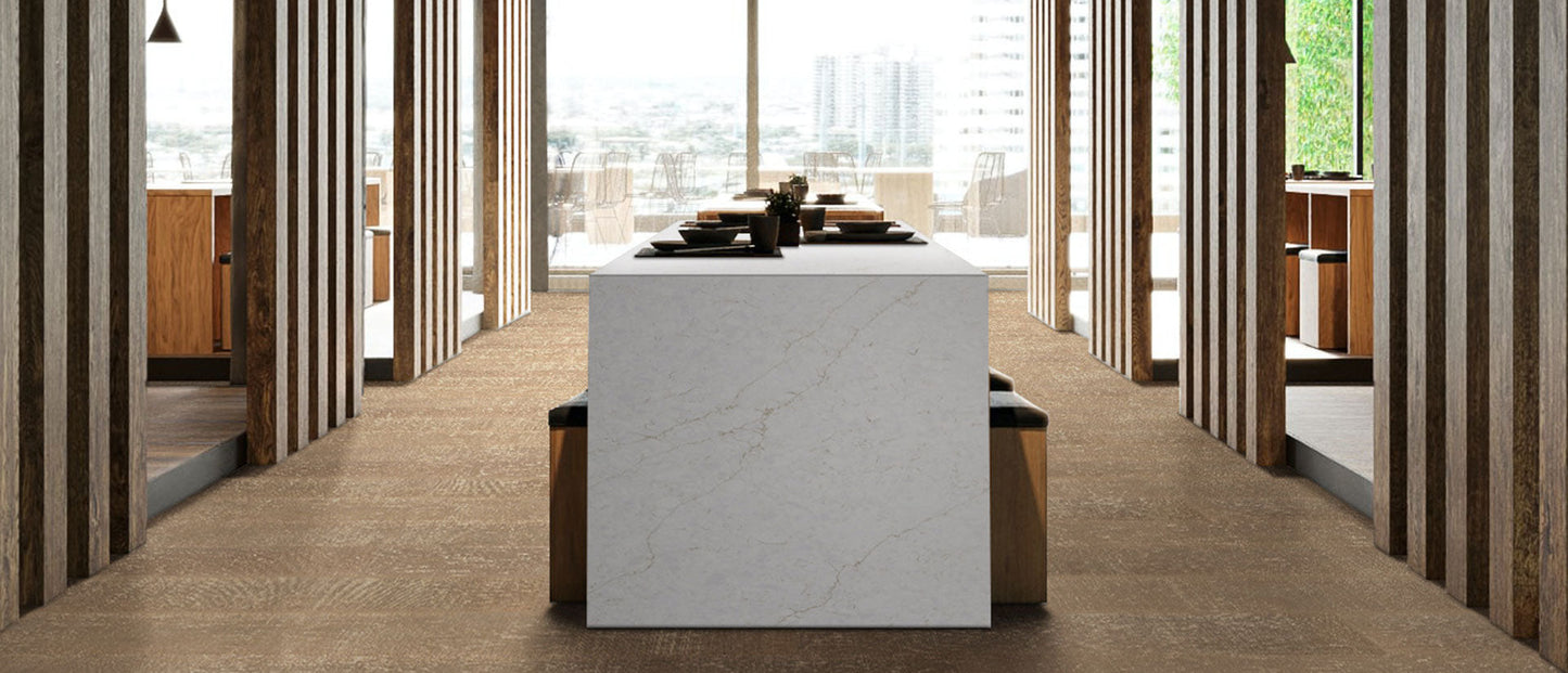 MSI Calacatta Karmelo® Premium Quartz Prefabricated Countertop - Island