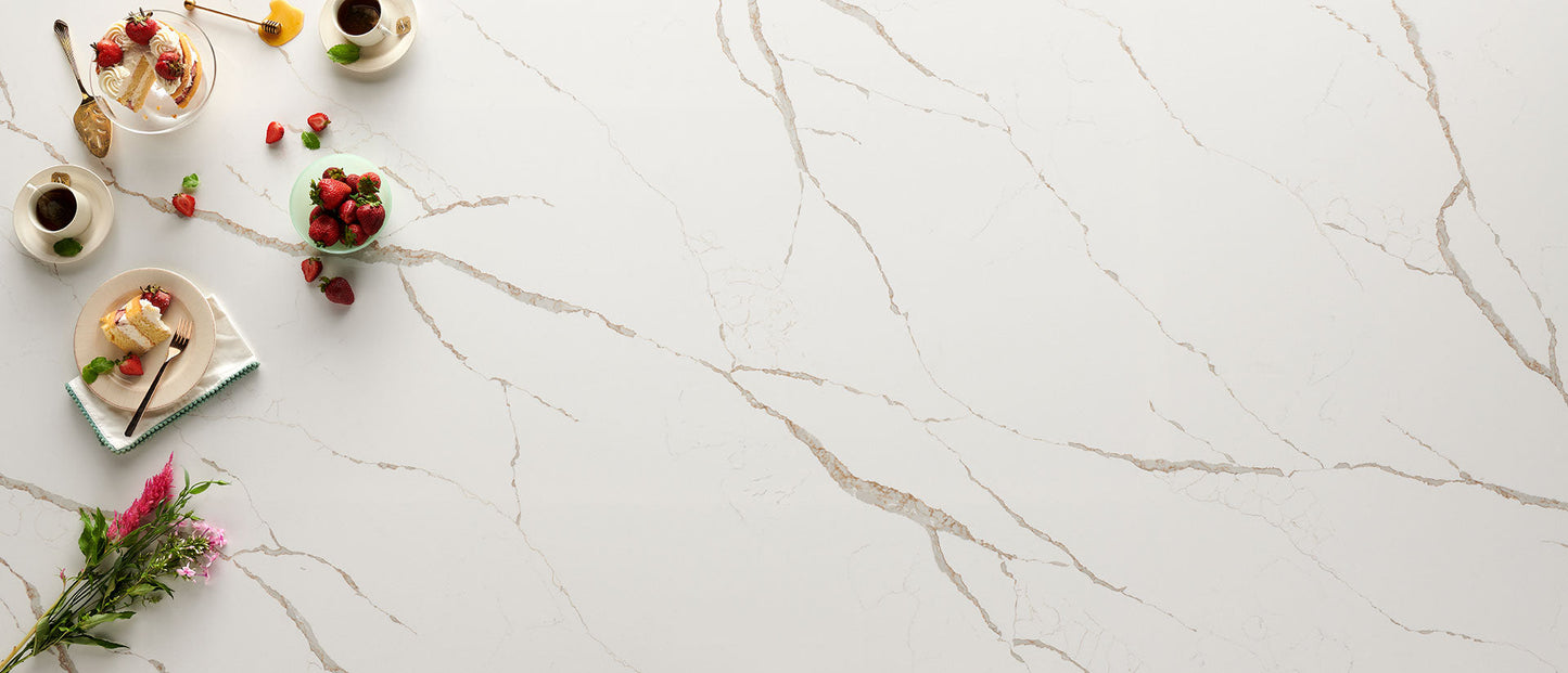 MSI Calacatta Laza Oro™ Premium Quartz Prefabricated Countertop - Island