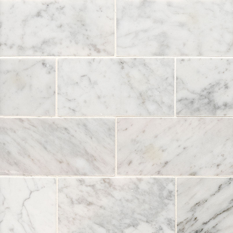 MSI Carrara White Marble Subway Tile