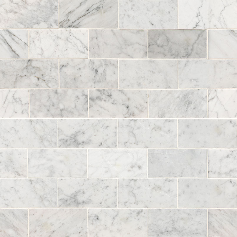 MSI Carrara White Marble Subway Tile