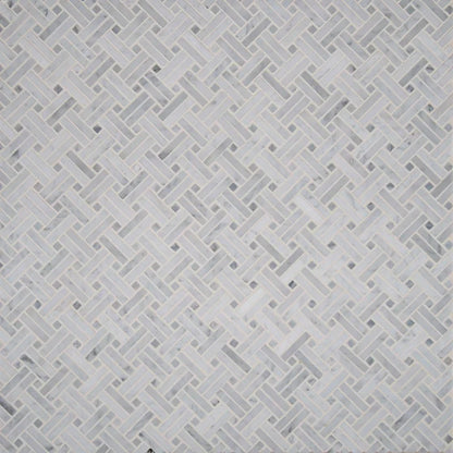 MSI Carrara White Basketweave Polished Marble Mosaic Tile 12.2"x12.2"