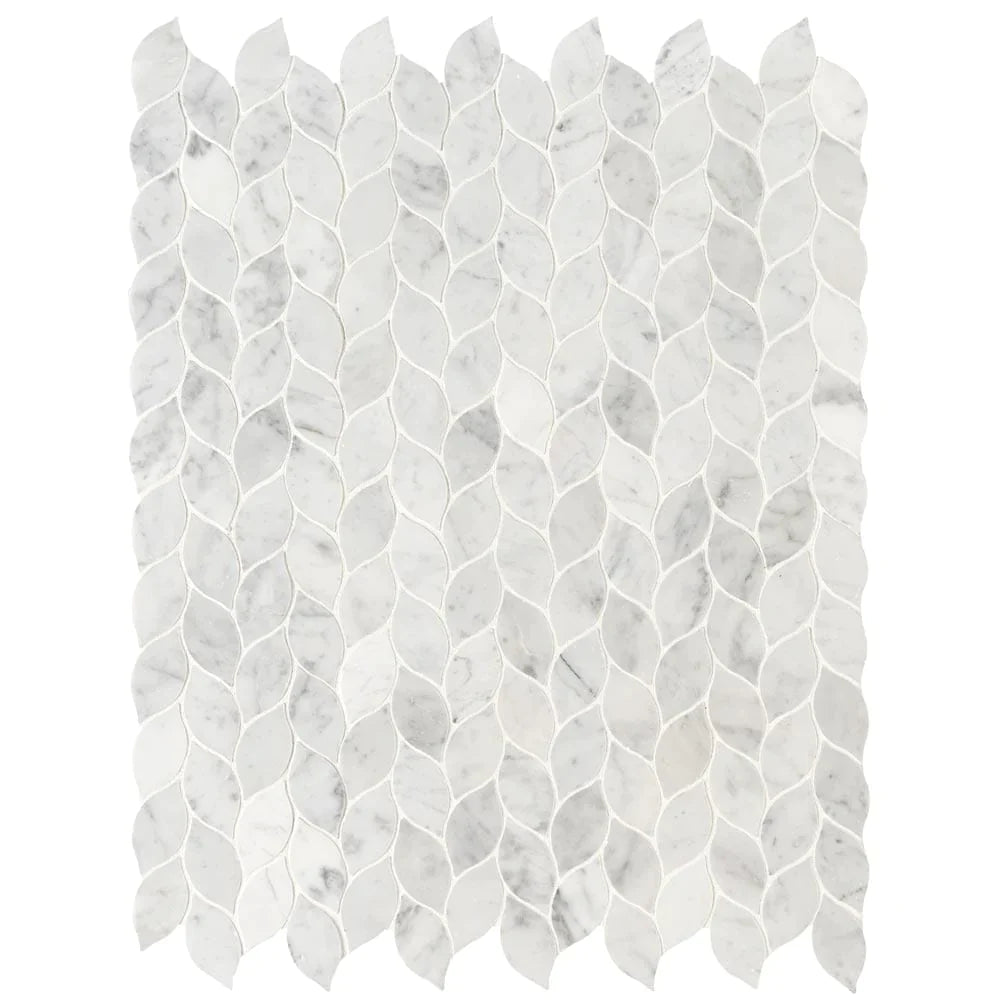 MSI Carrara White Blanco Honed Marble Mosaic Tile 12"x12"