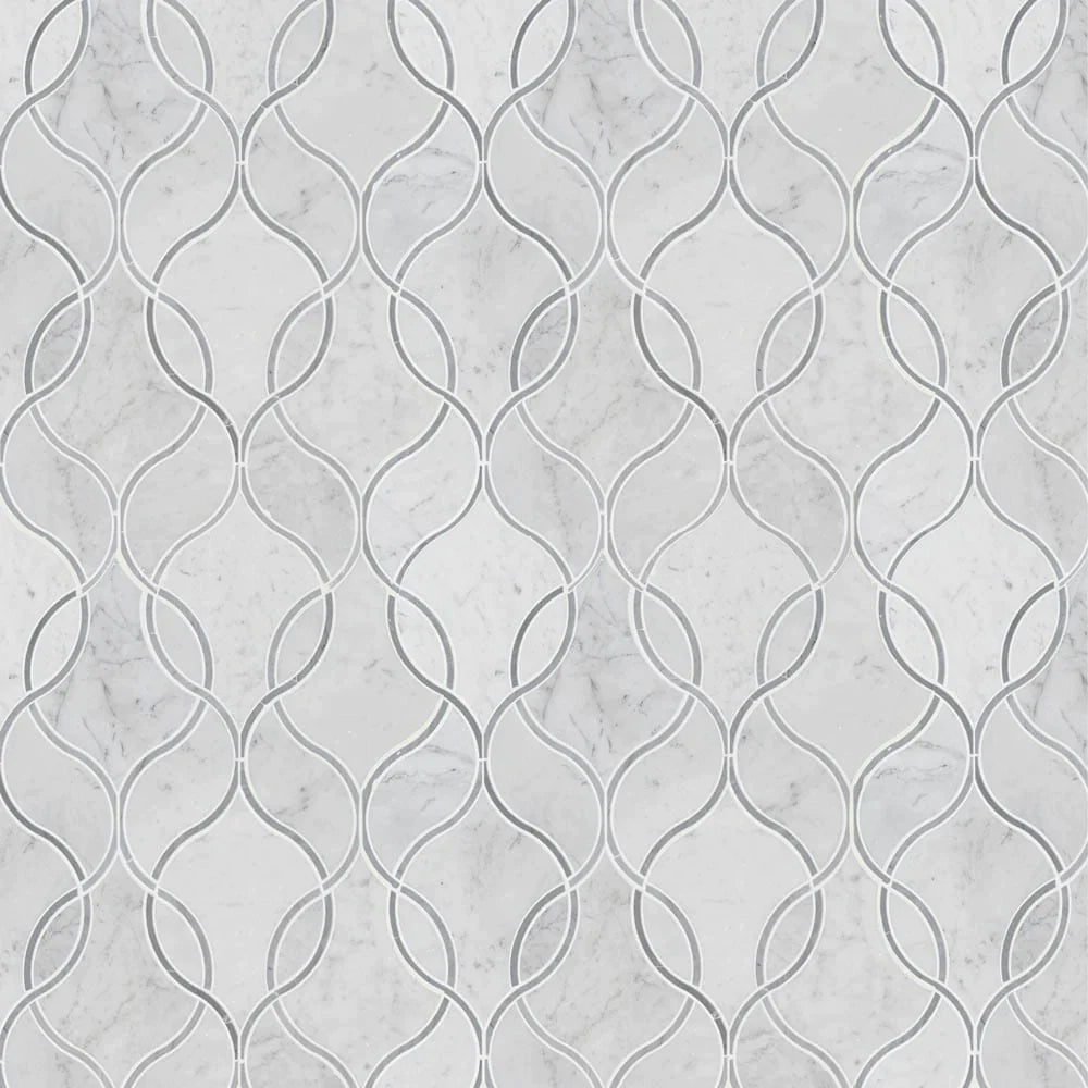 MSI Carrara White Elipsis Polished Marble Mosaic Tile 8.66"x11.63"