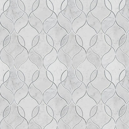 MSI Carrara White Elipsis Polished Marble Mosaic Tile 8.66"x11.63"