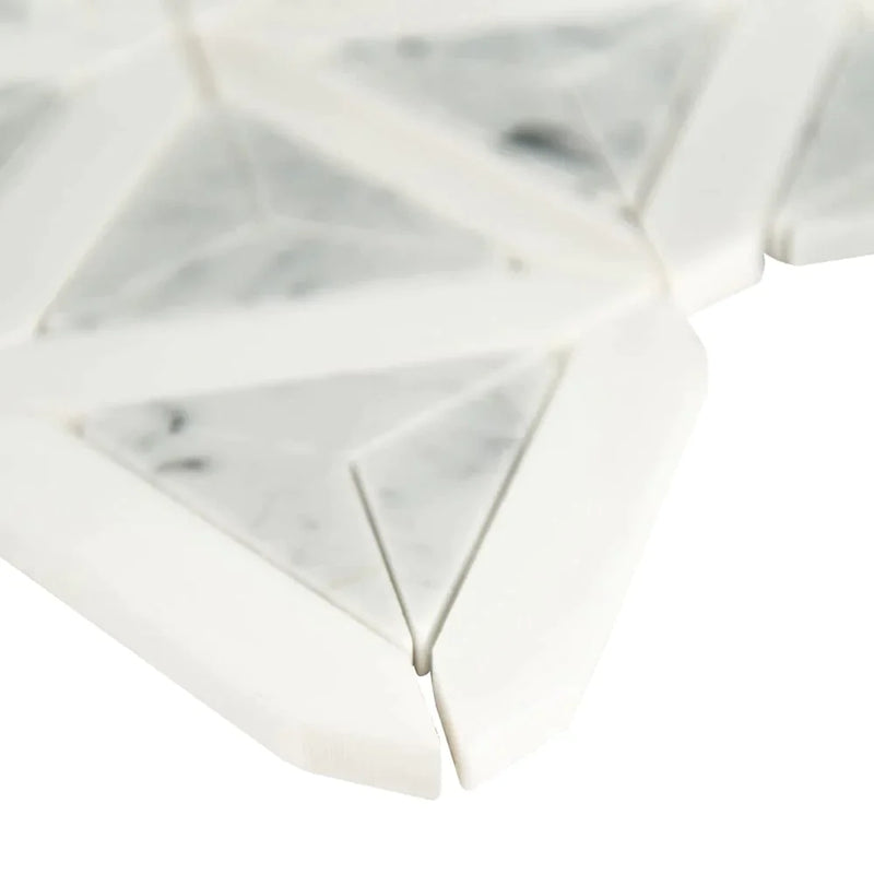 MSI Carrara White Geometric Polished Marble Mosaic Tile 12"x9.26"