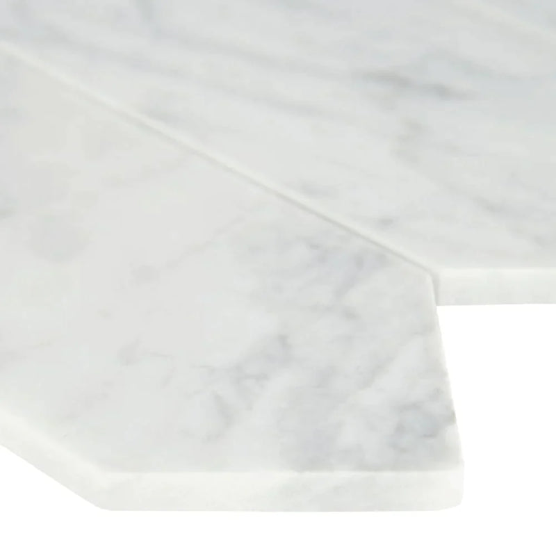 MSI Carrara White Picket Honed Marble Mosaic Tile 11"x11.75"
