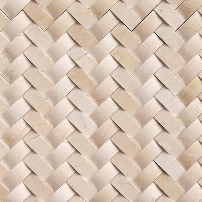 MSI Crema Arched Herringbone Polished Marble Mosaic Tile 12"x12"