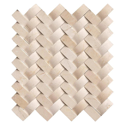 MSI Crema Arched Herringbone Polished Marble Mosaic Tile 12"x12"