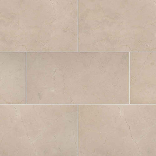 MSI Crema Marfil Classic Marble Wall and Floor Tile 12"x24"