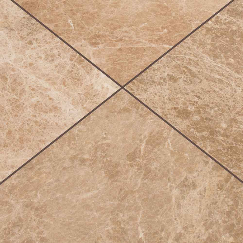MSI Emperador light 12 in x 12 in polished marble floor and wall tile TEMPLIGHT1212 angle view