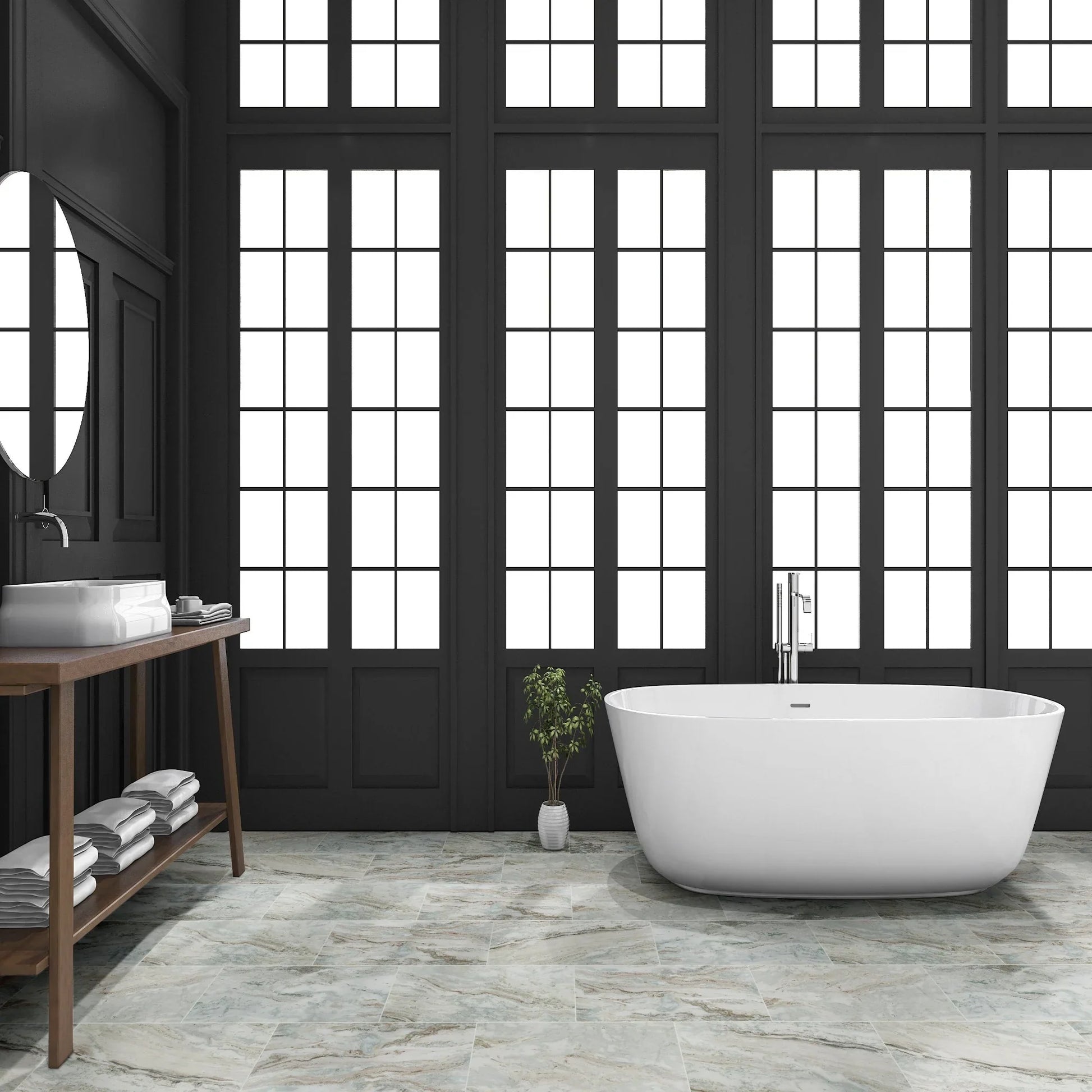 MSI Fantasy brown polished marble 12x24 floor and wall tile TFANTASYBROWN12240.38P roomscene.