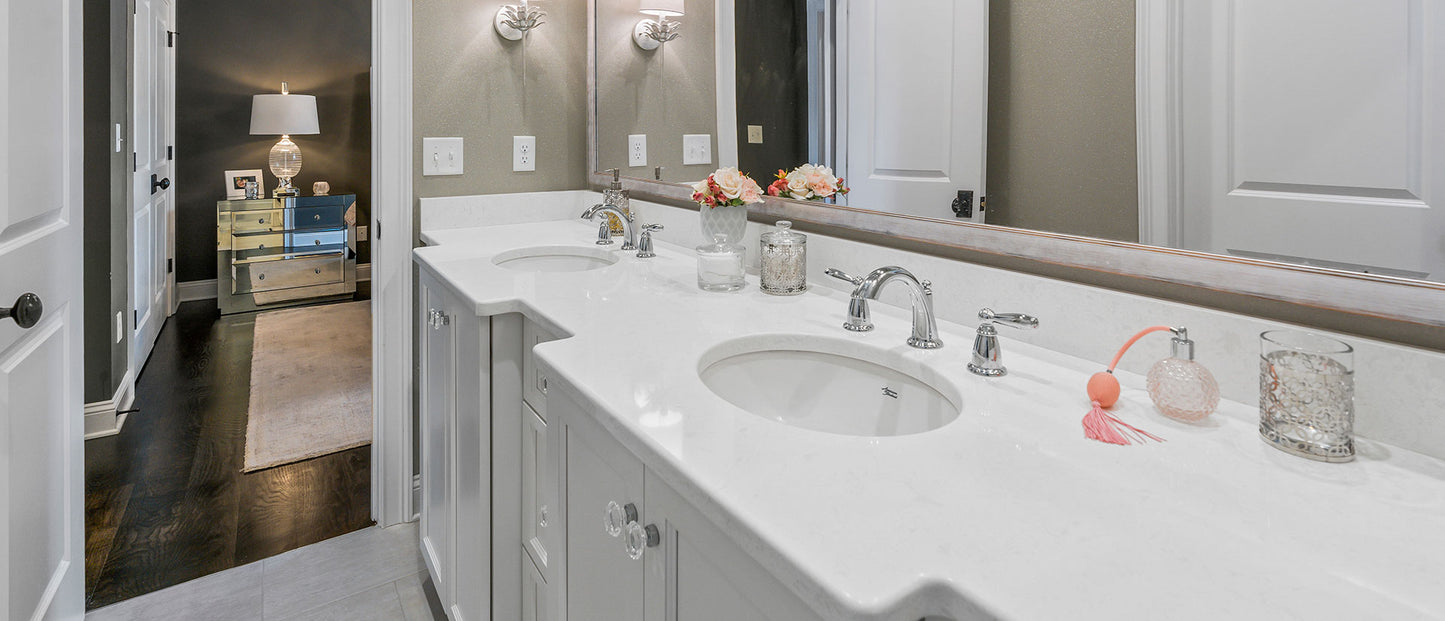 MSI Glacier White® Premium Quartz Prefabricated Countertop - Island