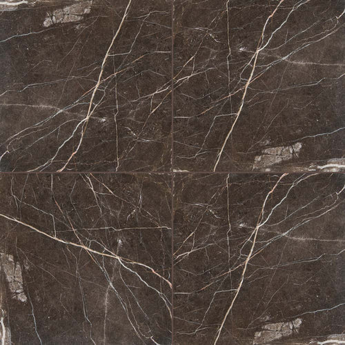 MSI Laurent brown 12 in x 12 in polished marble floor and wall tile TCLAUBRN1212 multi tile top view