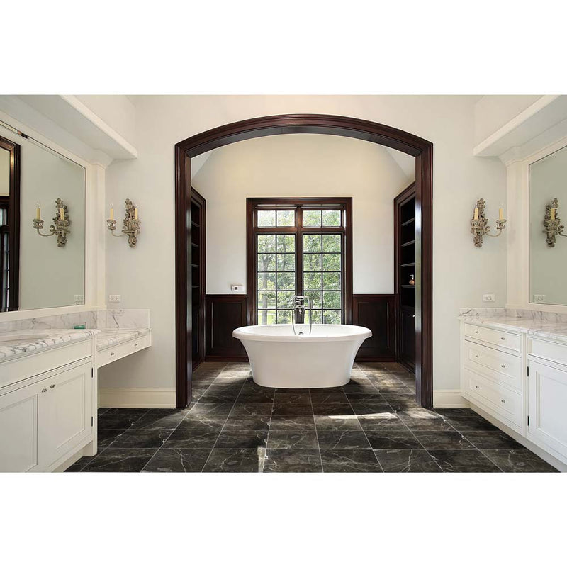 MSI Laurent brown 12 in x 12 in polished marble floor and wall tile TCLAUBRN1212 roomscene