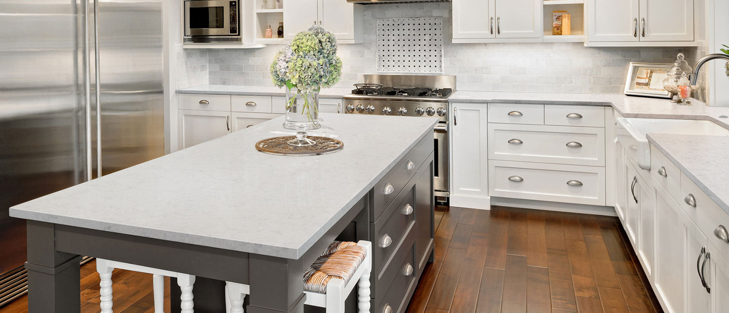 MSI Mara Blanca® Premium Quartz Prefabricated Countertop - Island