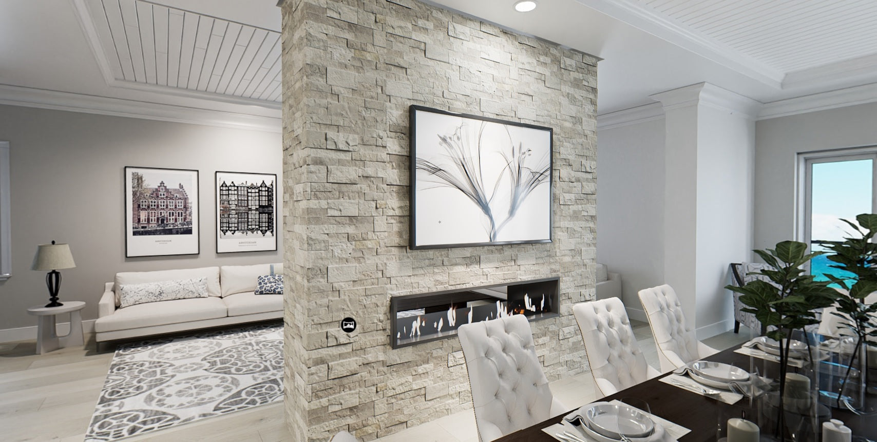 MSI Rockmount Roman Beige Travertine Splitface Ledger Panel 6