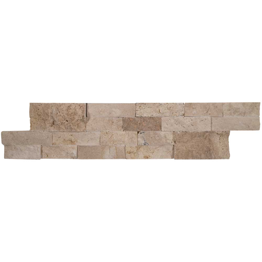 MSI Roman beige splitface travertine ledger panel 6X24 LPNLTROMBEI624 tile top view