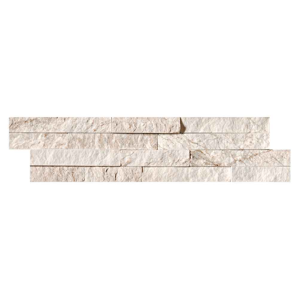 MSI Royal white quartzite splitface ledger panel 6X24 LPNLQROYWHI624 top view