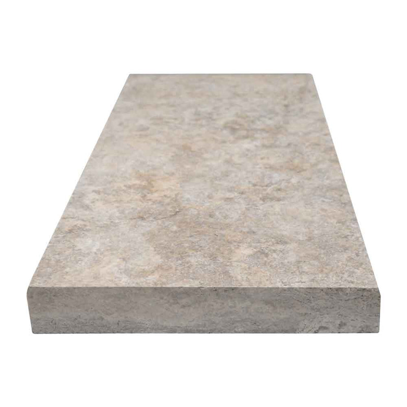 MSI-Silver-Travertine-Pool-Coping-16x24-Eased-Edge-LCOPTSIL1624HUFBR-EE-side-view